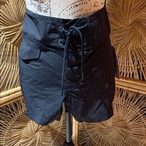 Athleta Black Lace-Up Shorts